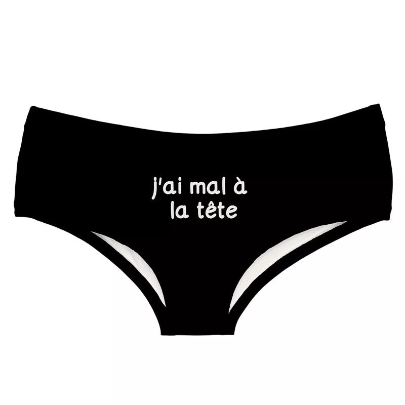 "I have a headache" panties